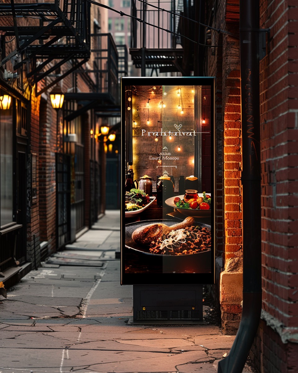Kiosk na ulicy nocą – restauracja HOOLLi